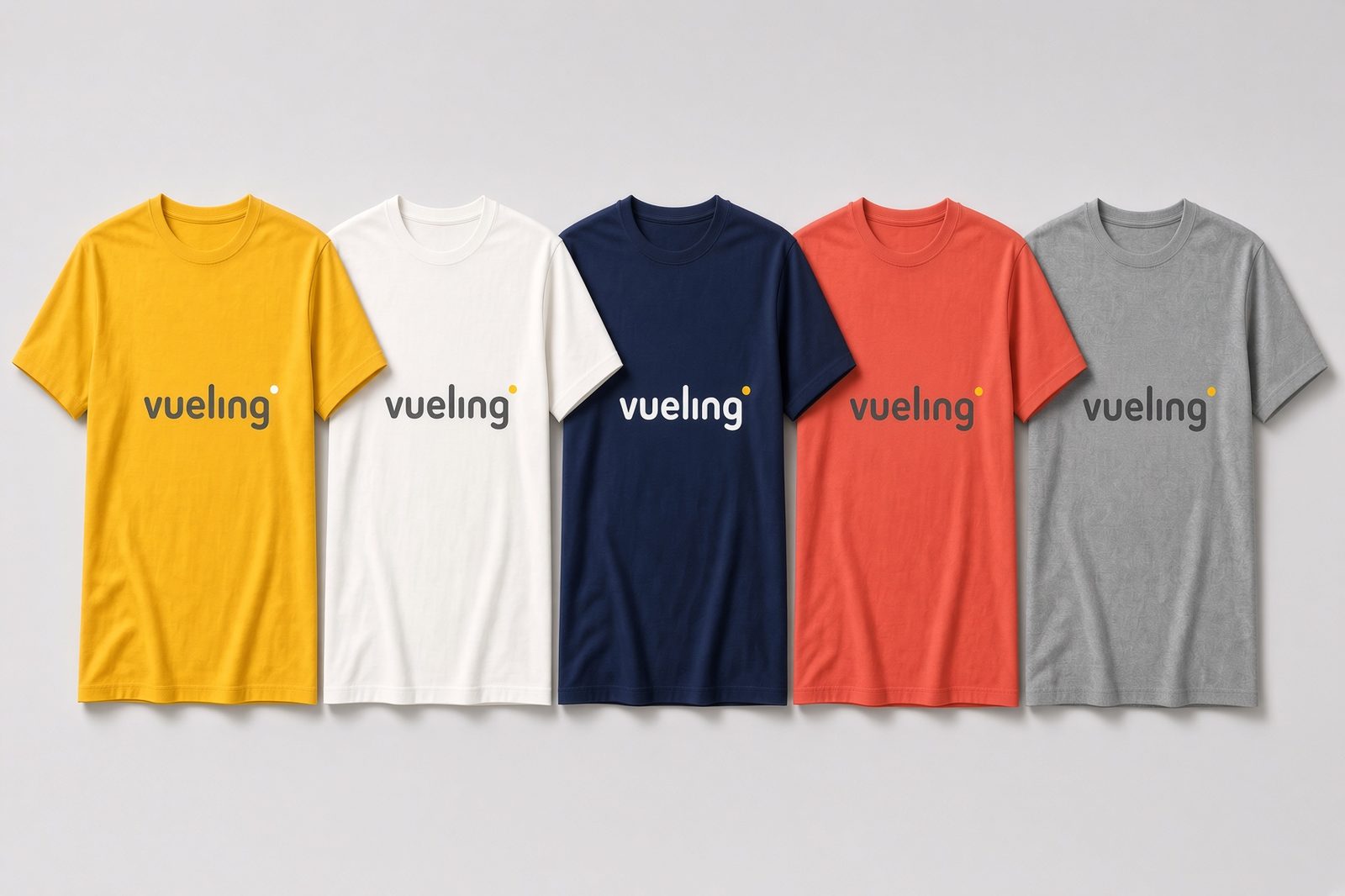 Camisetas Vueling serigrafiadas, planchadas